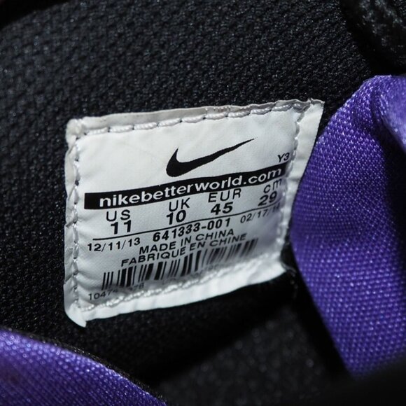Nike Sonic Flight 'Black Purple Venom' Men's 11 Basketball 641333-001 - Picture 9 of 11